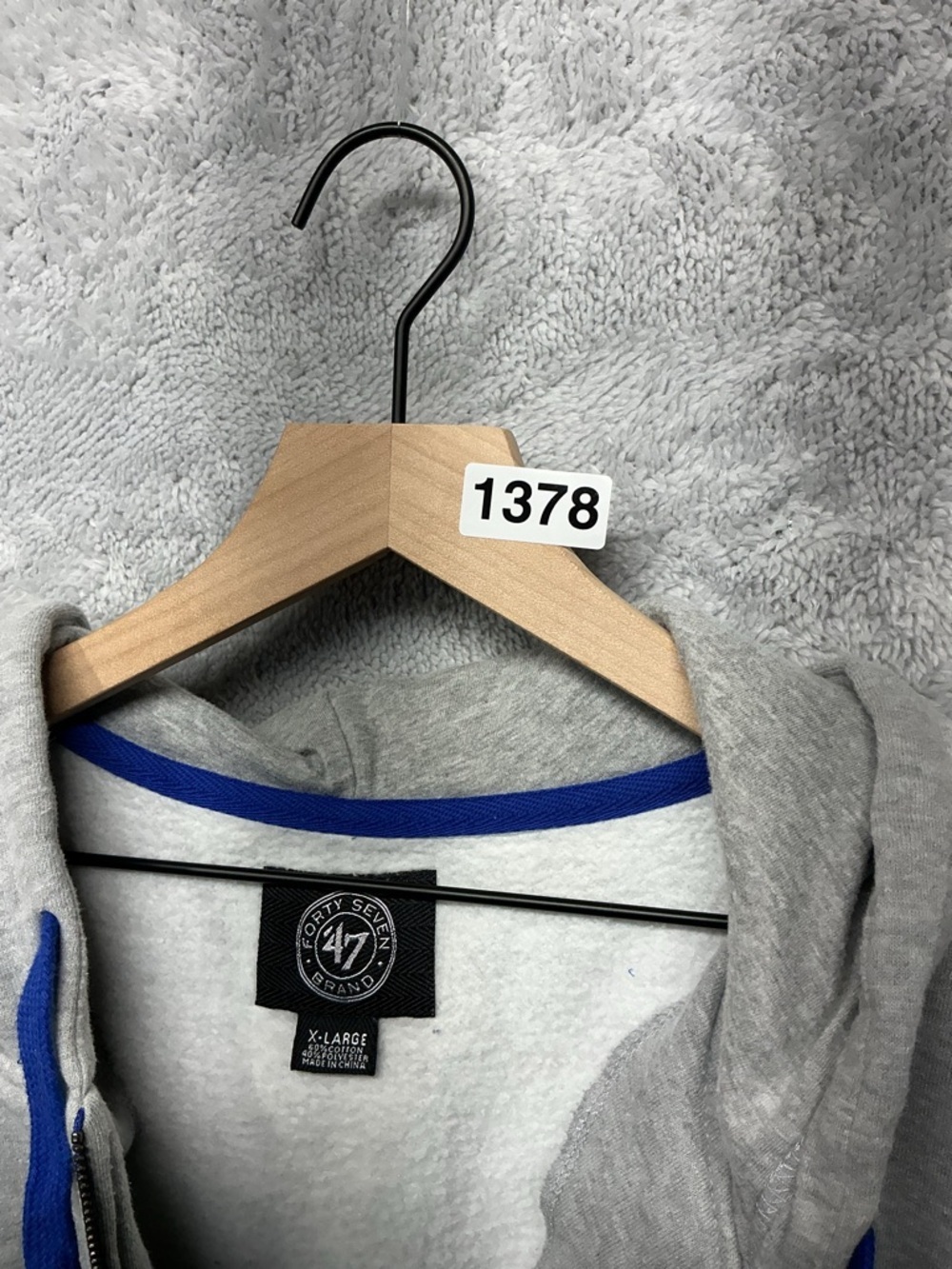 Golden State Warriors Hoodie ‘47 Brand The City Quarter Zip Hooded Sweatshirt XL - Picture 3 of 9